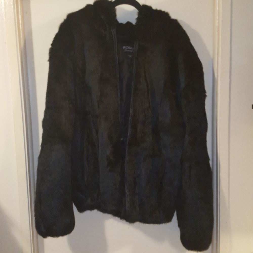 Men's Hooded Rabbit Fur Jacket